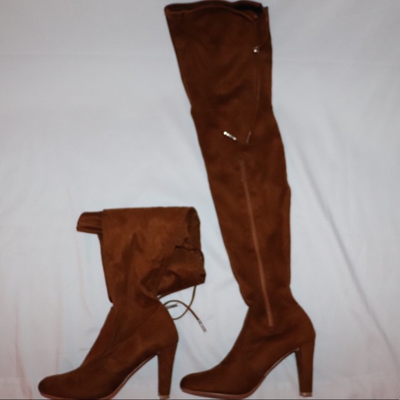 Dark Tan Thigh High Boots - Picture 1 of 1